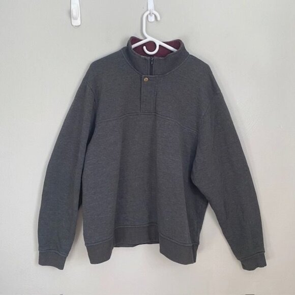 Orvis Men's Pullover Gray Size 2XL Nantucket 1/4 snap Zip Hiking Fleece Lined - Picture 1 of 11